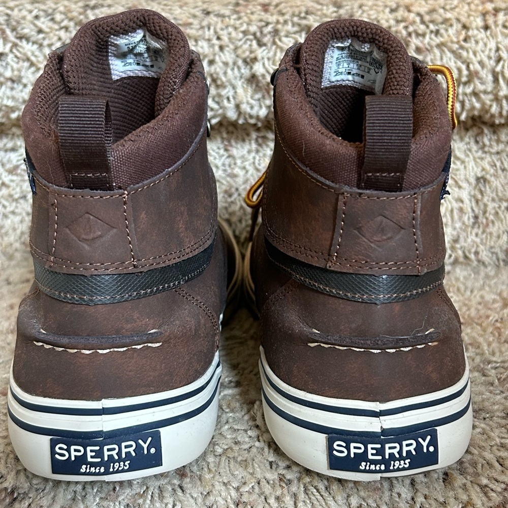 NWOT Men's Sperry, Striper Storm Waterproof Boots. Brown/Tan Size 10. - Picture 4 of 6